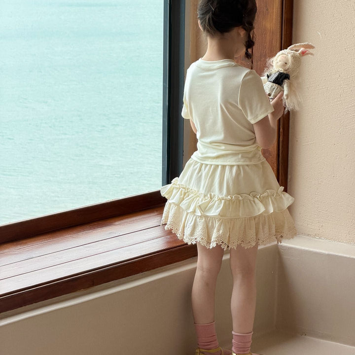 【90-150】フリル＆レースデザインスカート