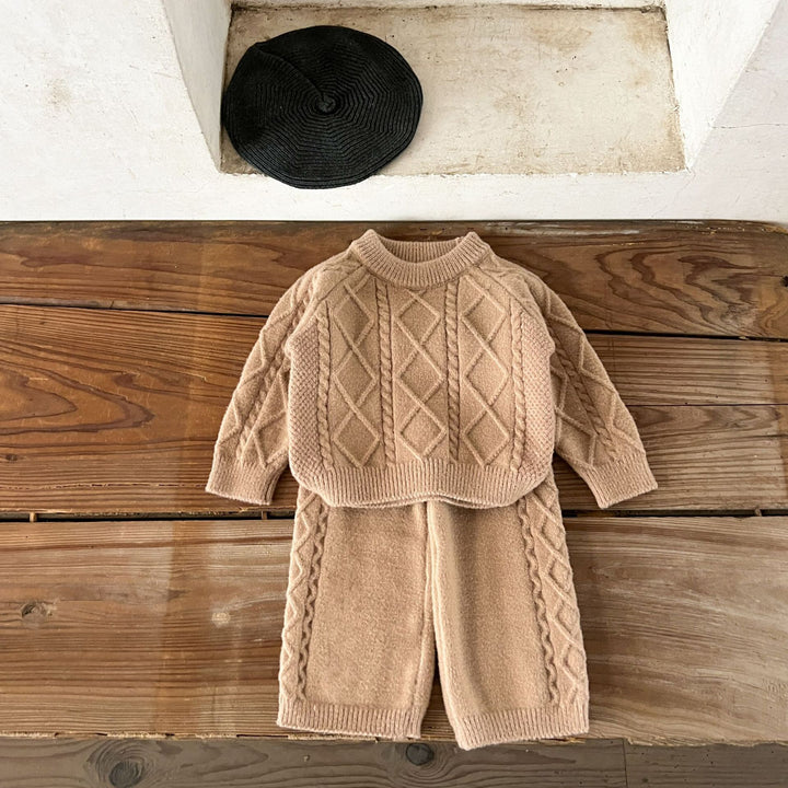 【73-110】アーガイル編みニットセットアップ