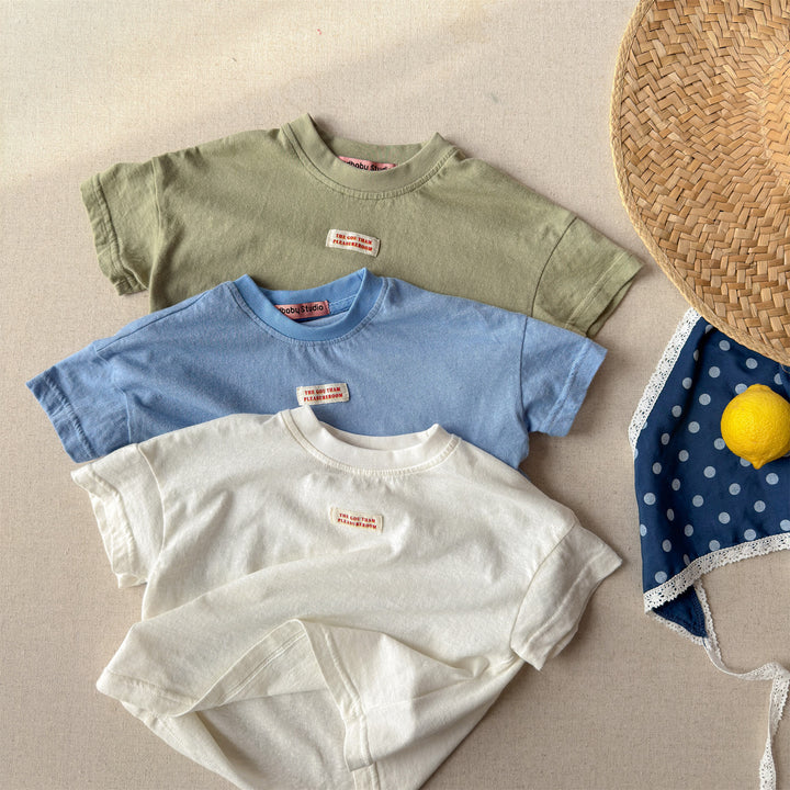 【80-130】ワンポイントシンプルTシャツ
