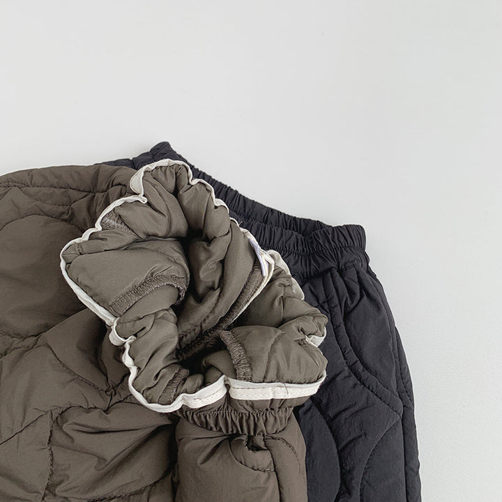 【80-130】キルティングカジュアルパンツ