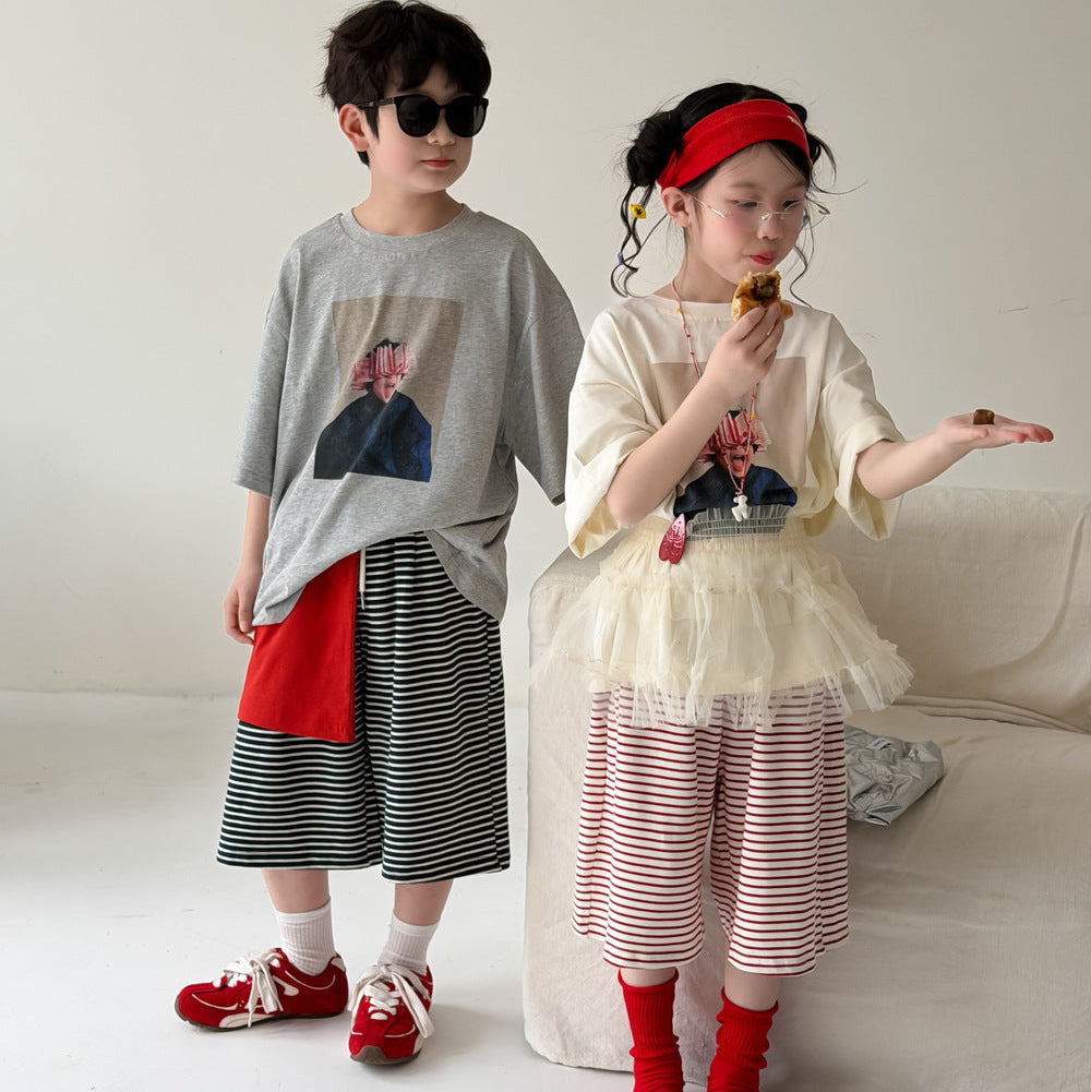 【100-150】フロントプリントTシャツ