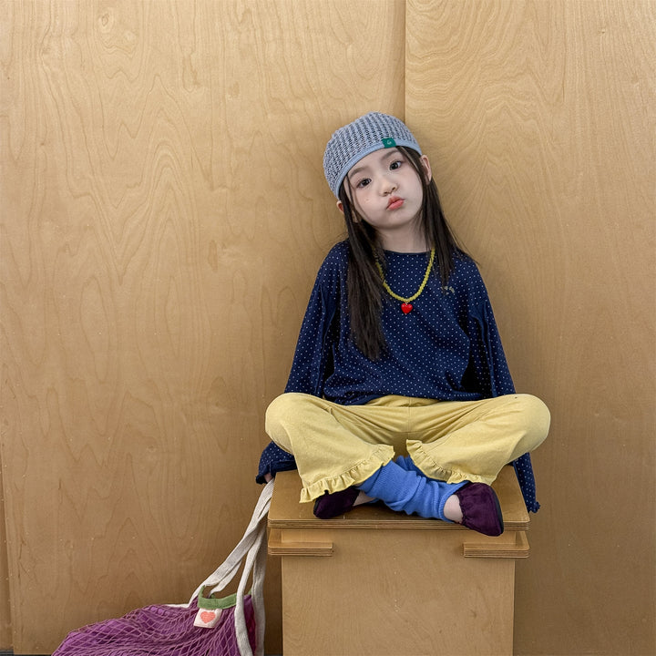 【80-130】フリルヘムロングパンツ