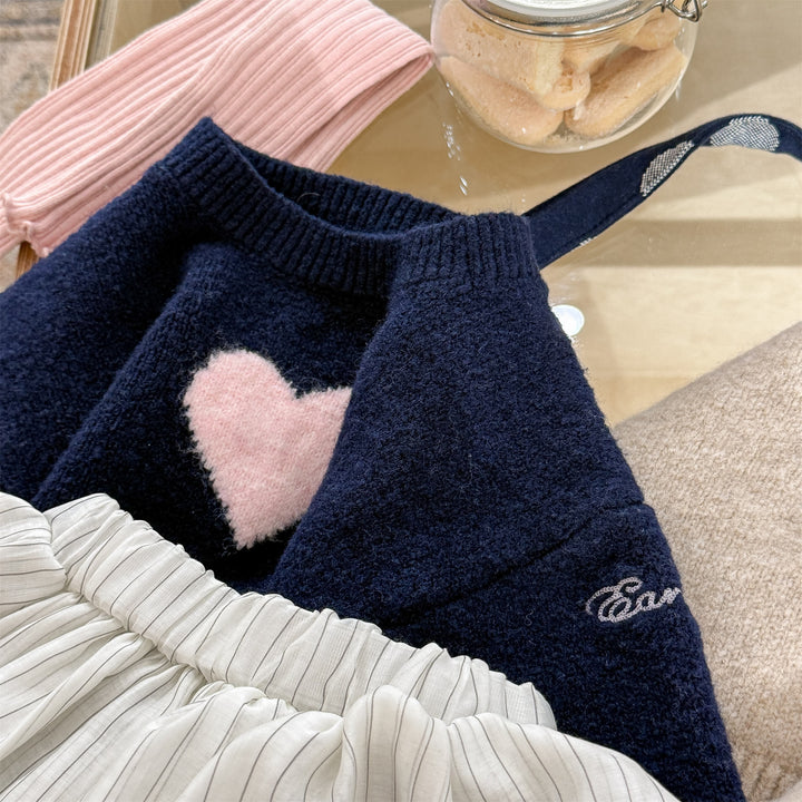 【80-130】フロントハートニットトップス