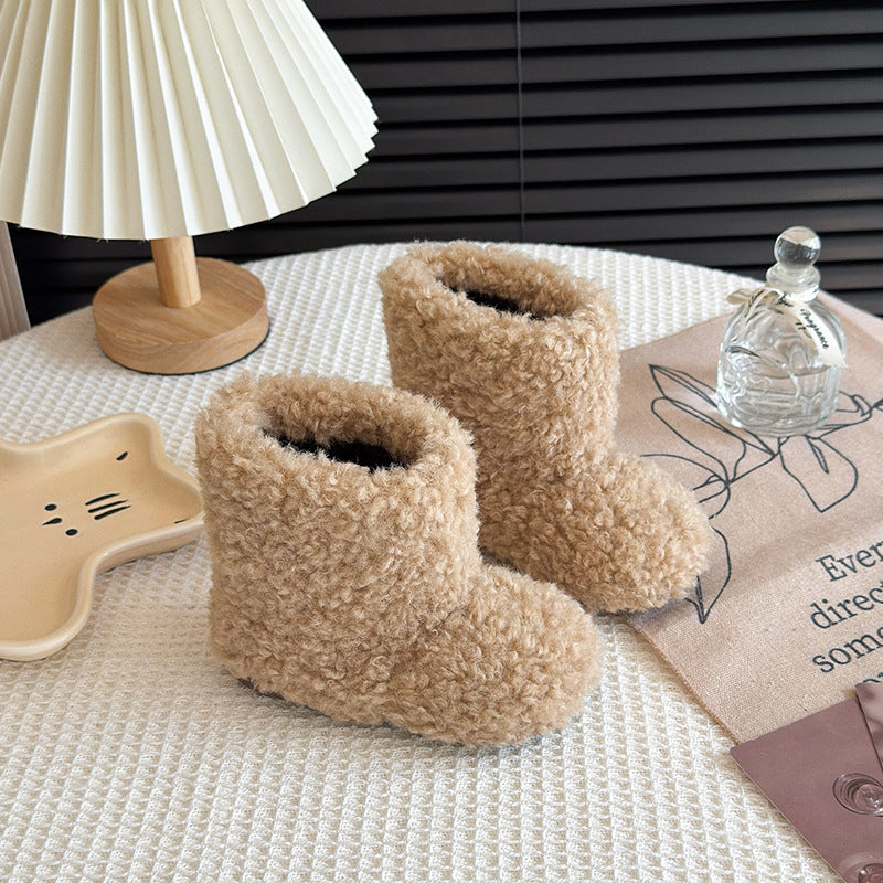 【13.5-21.0】ふわもこショートブーツ