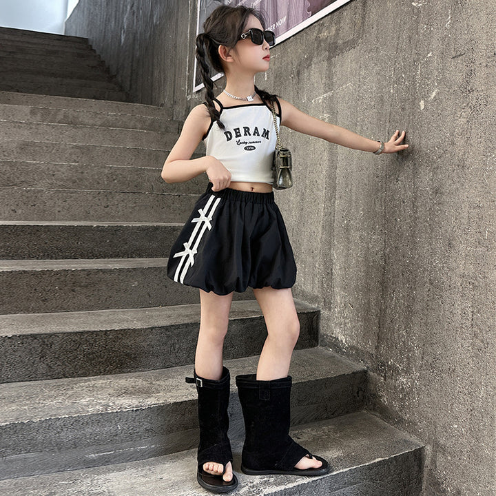【120-150】サイドリボンバルーンショートパンツ