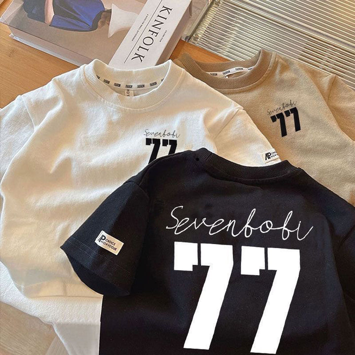 【90-140】77デザインTシャツ
