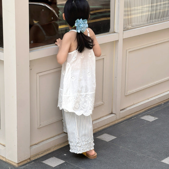 【90-140】花柄刺繍レースキャミソール