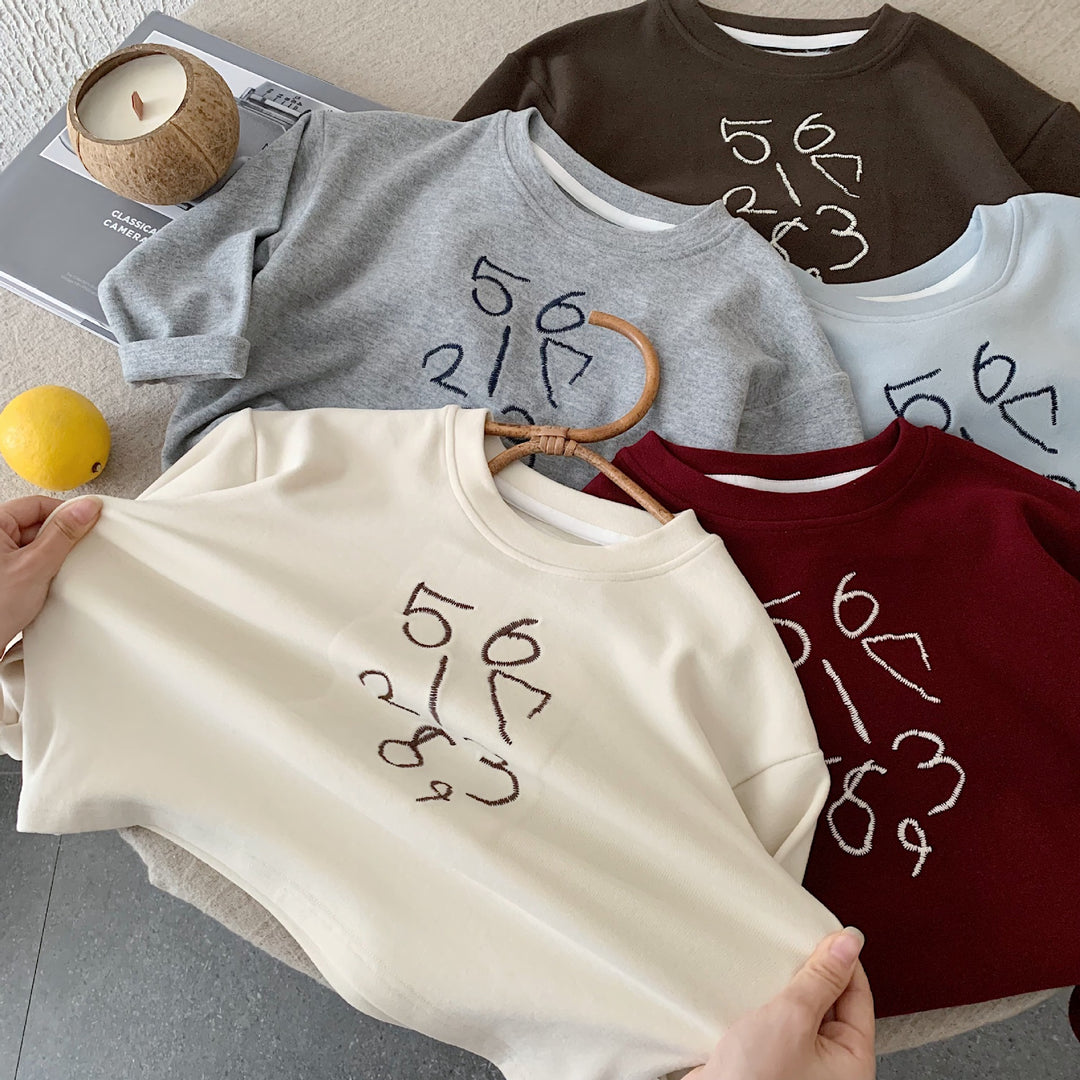 【90-140】ナンバー刺繍トレーナー