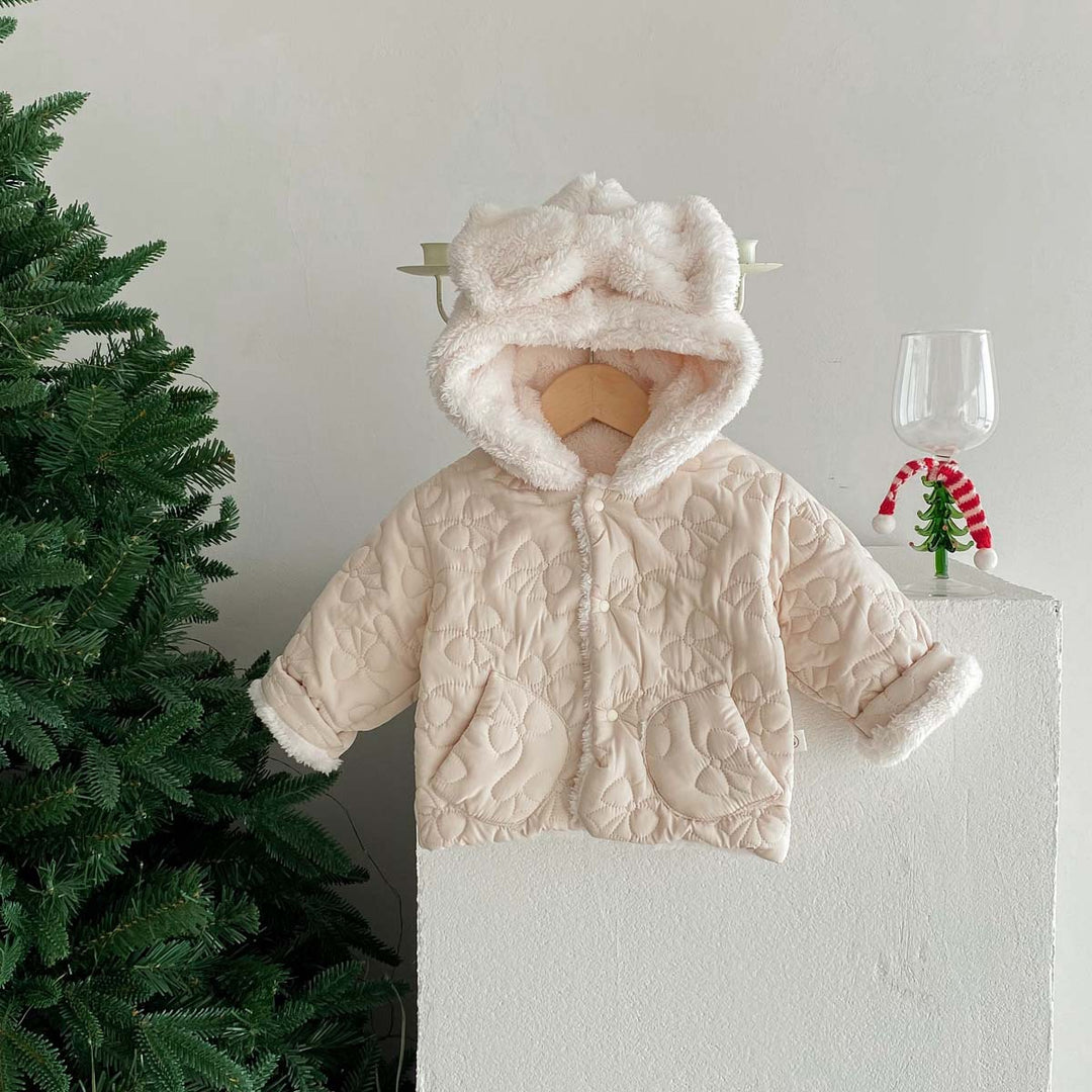 【73-100】リボンフード付きあったかジャケット