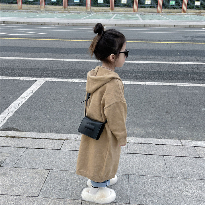 【90-140】フーディーニットロングカーディガン