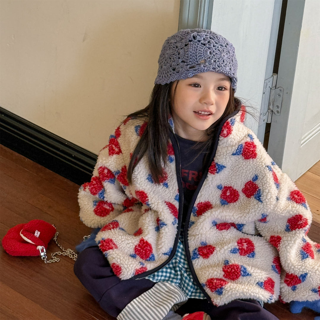 【80-130】花柄フリースジャケット