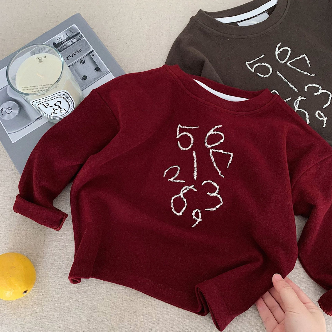 【90-140】ナンバー刺繍トレーナー