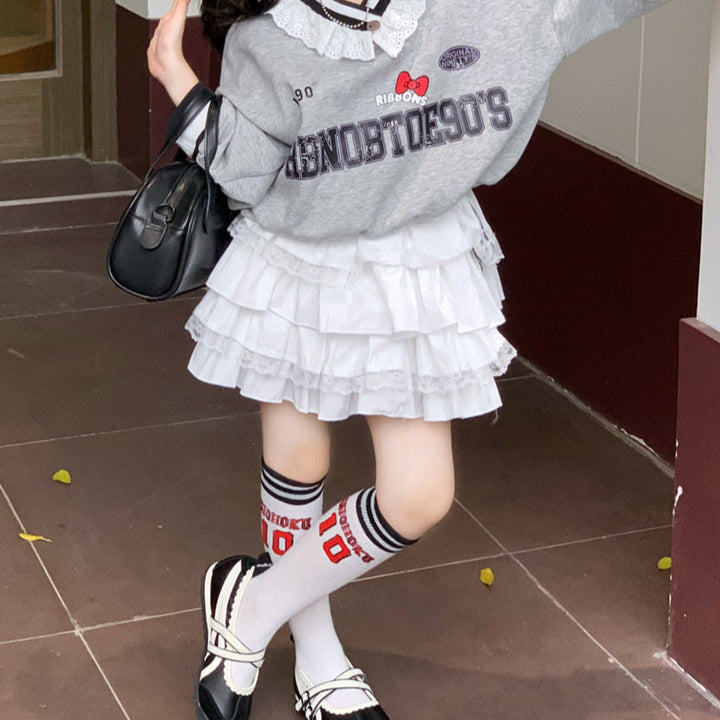 【90-150】サイドラインティアードミニキュロット