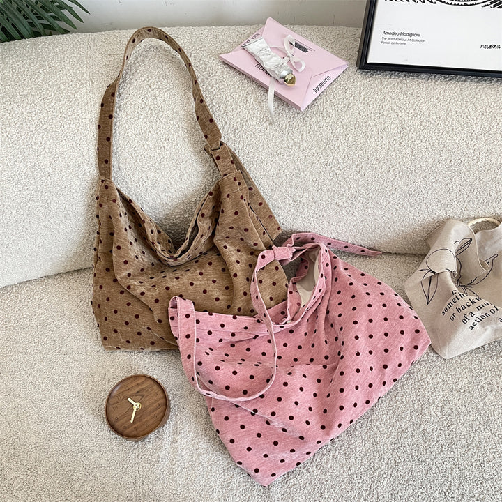 ワンベルトドット柄トートバッグ