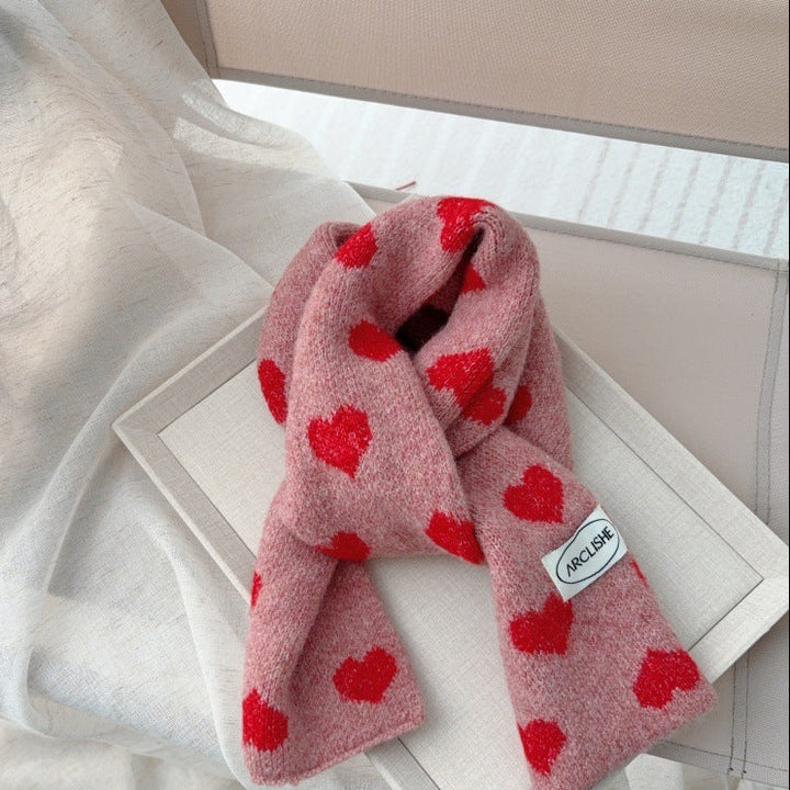 ハート柄マフラー