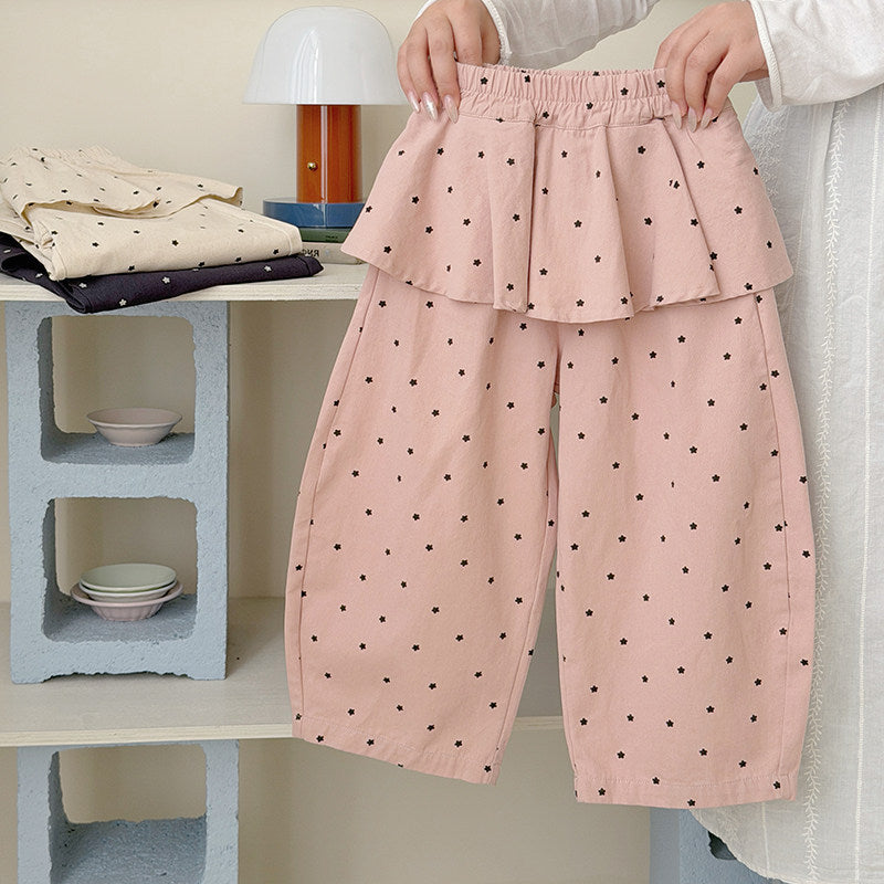 【90-150】レイヤード風星柄パンツ
