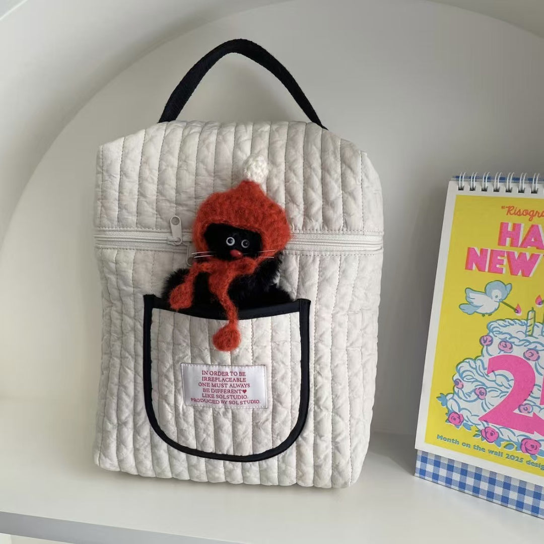 フロントポケットキルティングバッグ