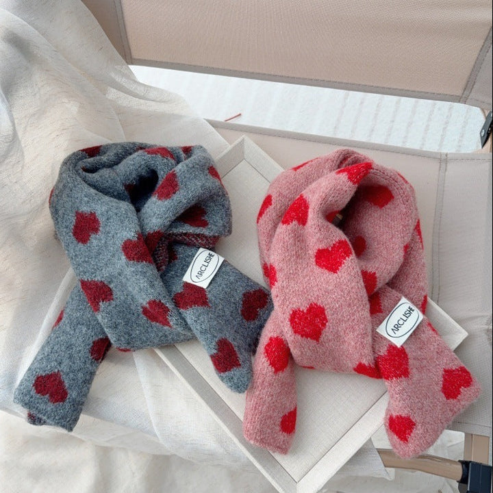 ハート柄マフラー