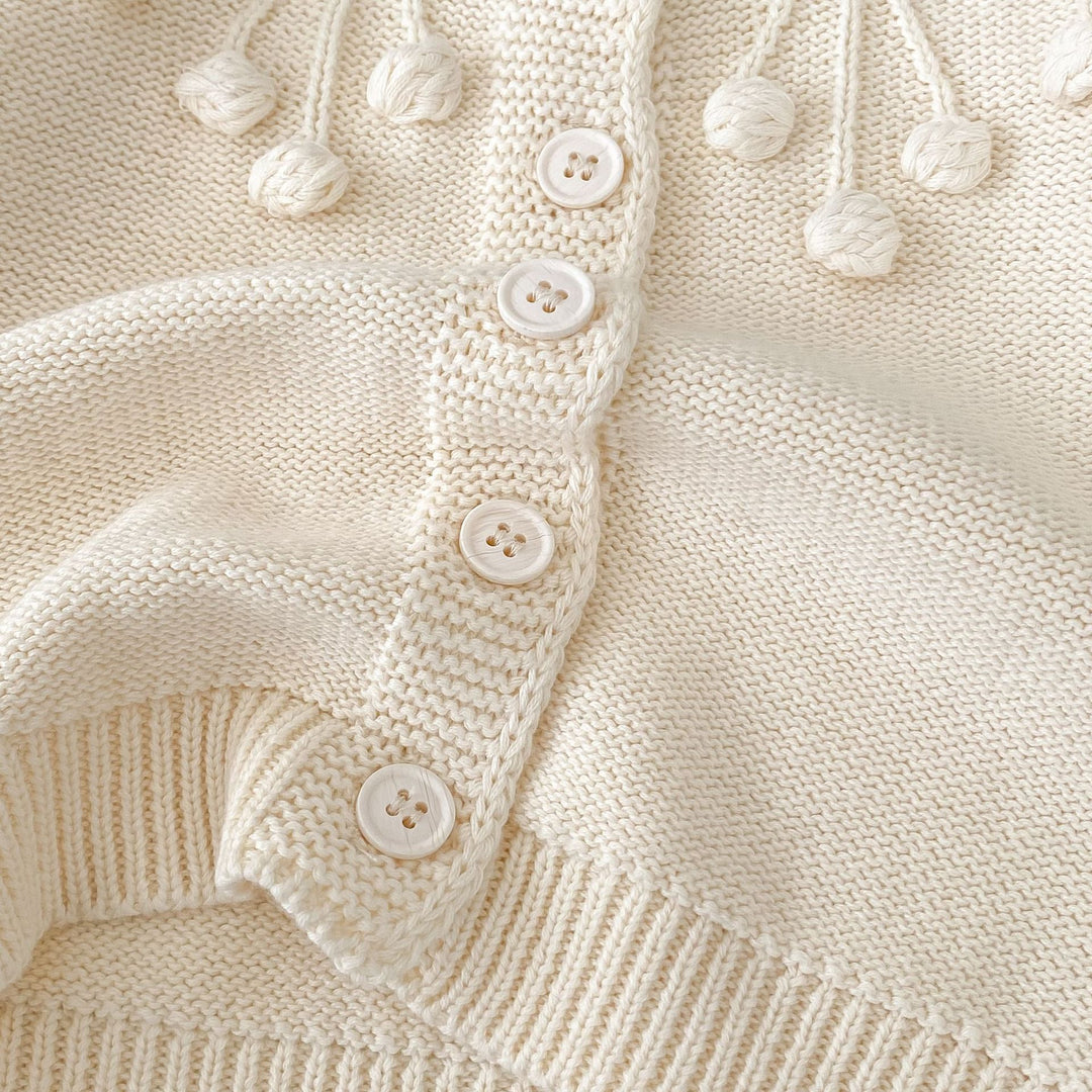 【73-100】ポンポンデザインカーディガン