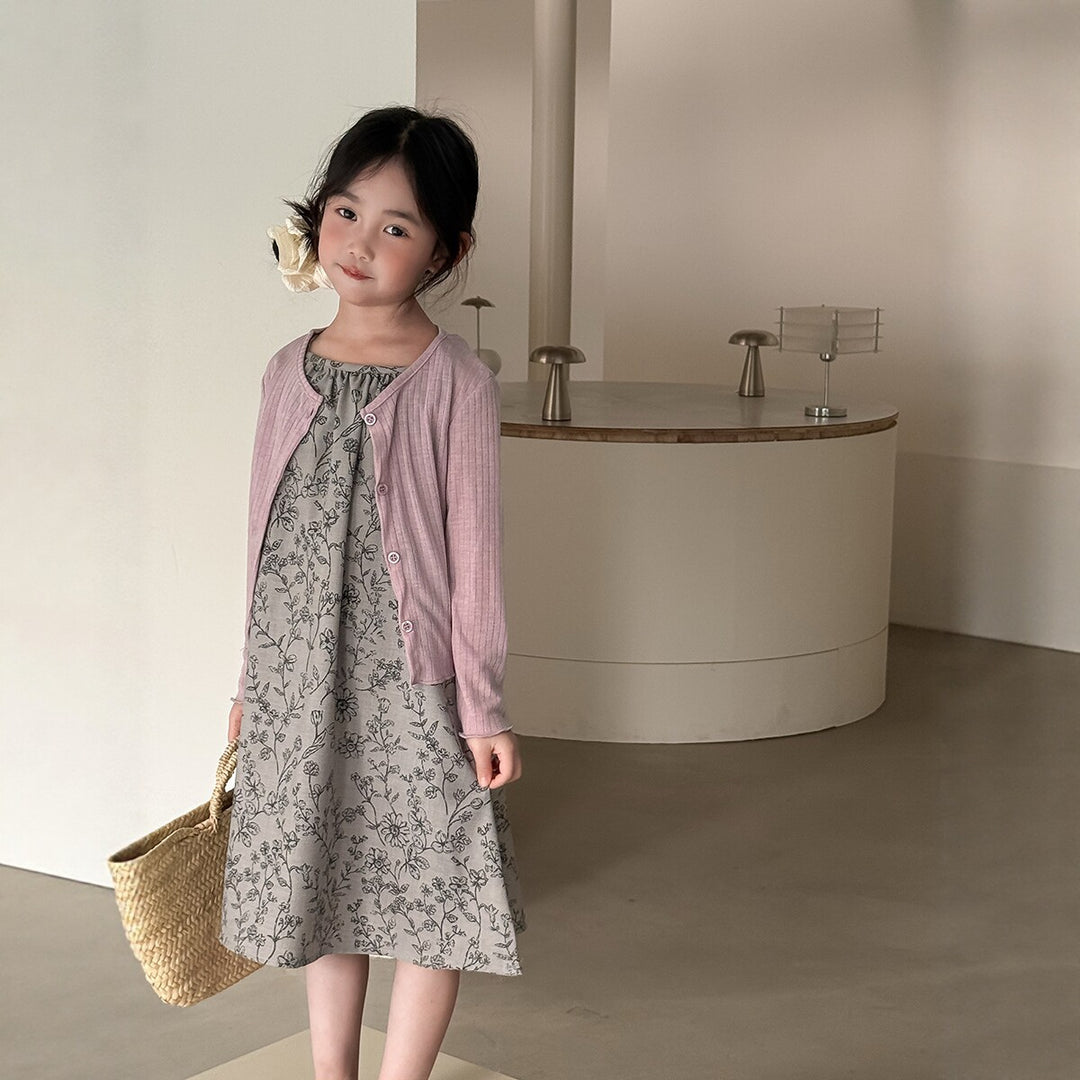 【100-150】ボタニカル柄キャミソールワンピース