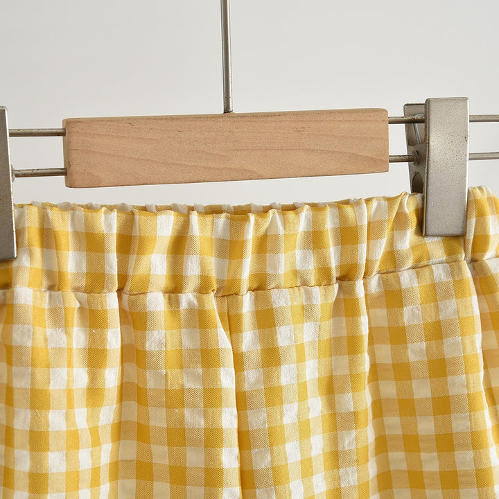 【90-140】ギンガムチェックフリルセットアップ