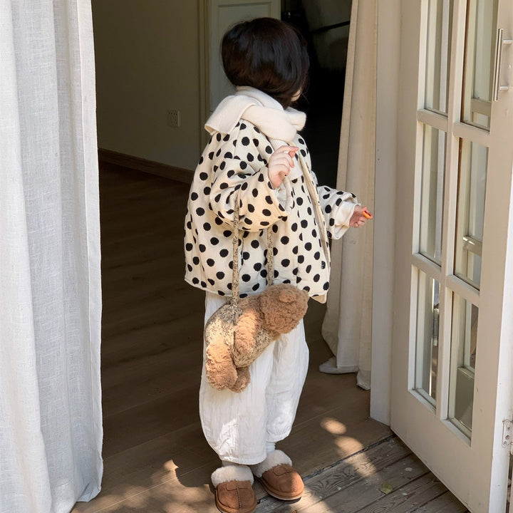 【90-140】Vネックドット柄ジャケット