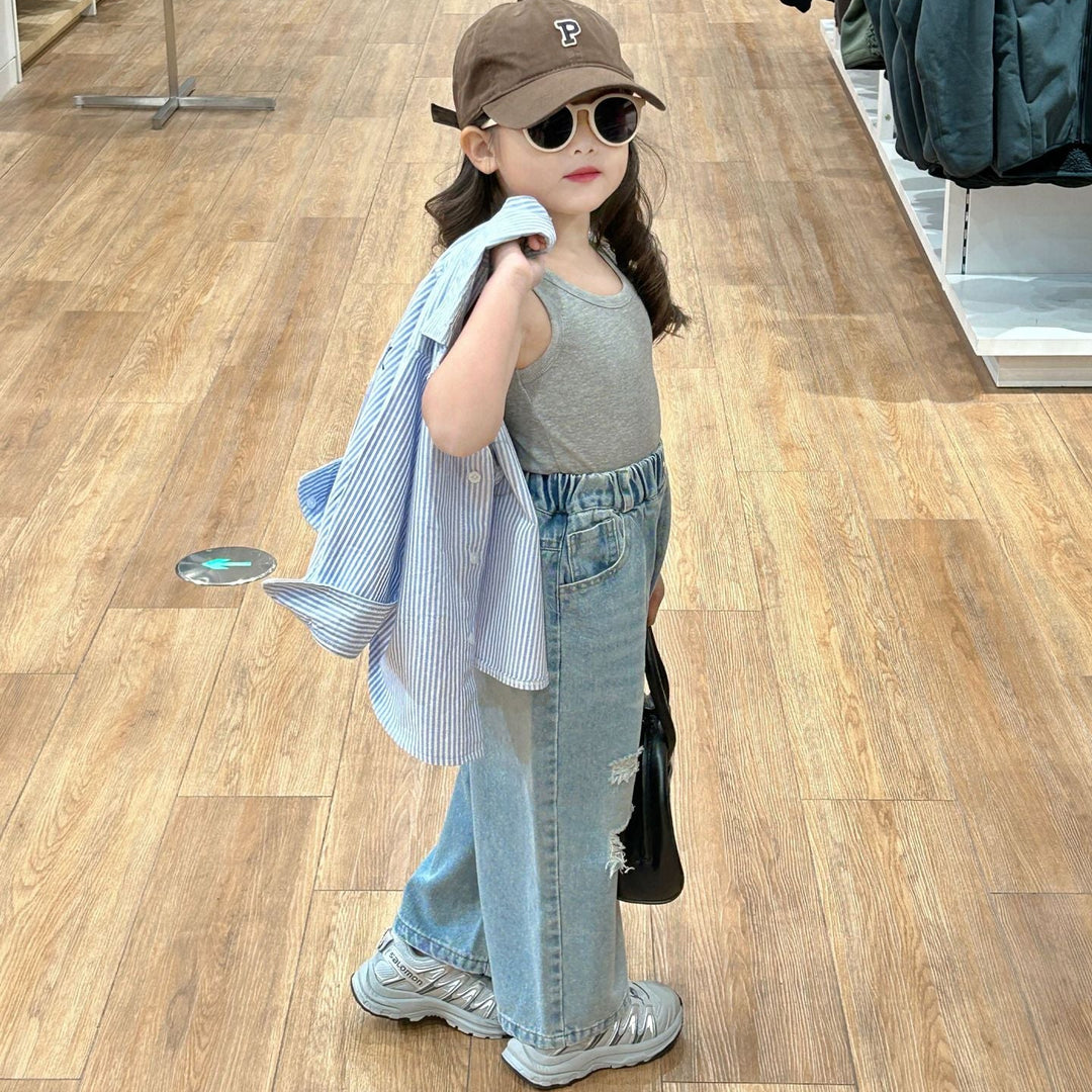 【90-140】ダメージジーンズ