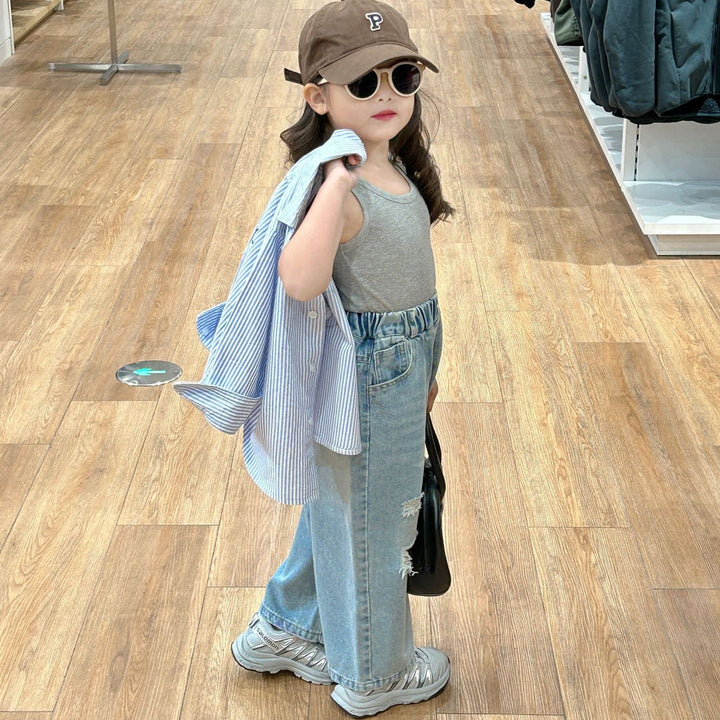 【90-140】ダメージジーンズ