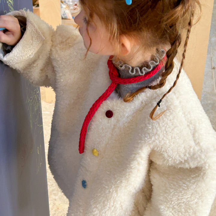 【90-140】ボタンデザインボアショートコート