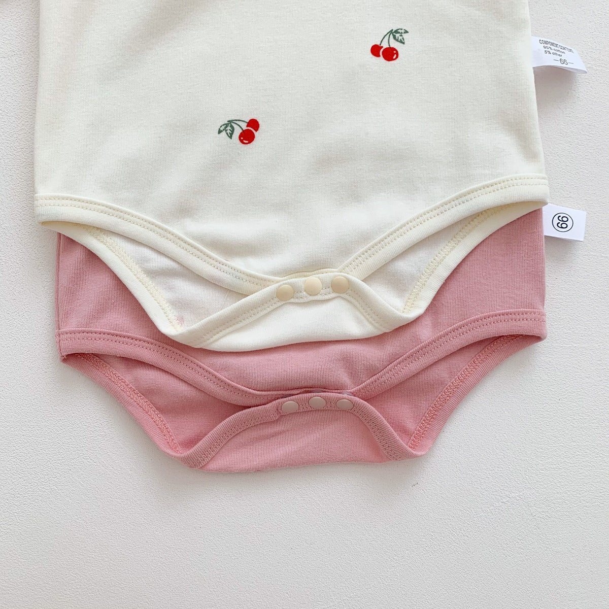 73-90】さくらんぼロンパース×耳付きボンネット｜ELMO-こども服エルモ