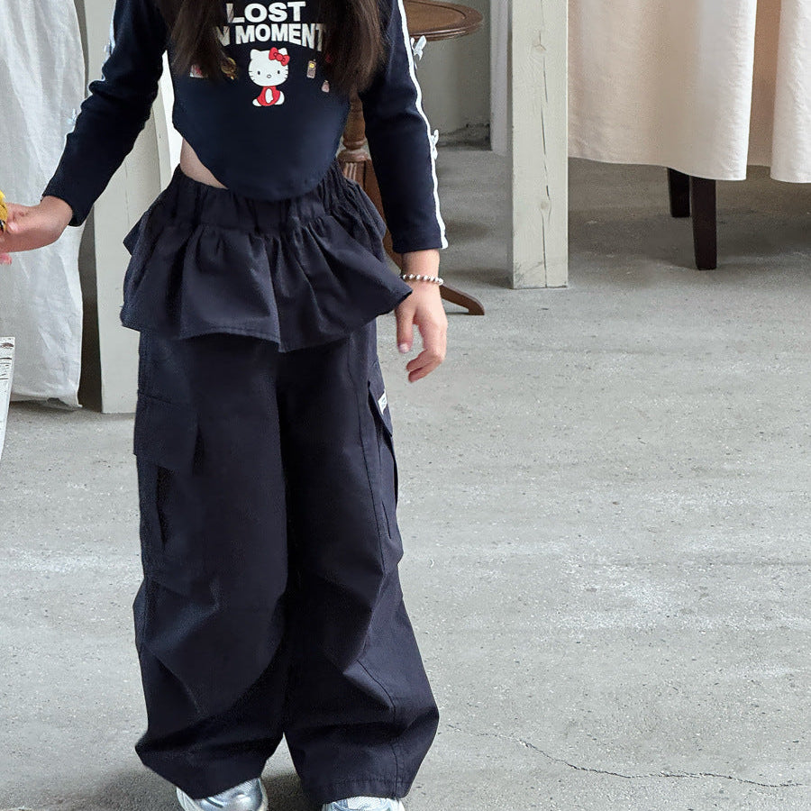 【90-150】レイヤード風カーゴパンツ