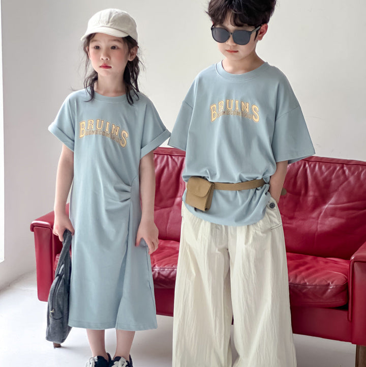 【90-150】フロントロゴTシャツワンピース