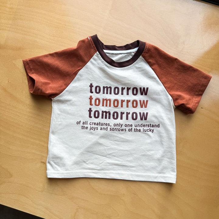 【80-150】英字ロゴラグランスリーブTシャツ