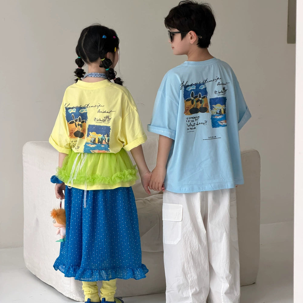 【100-150】レタープリントTシャツ