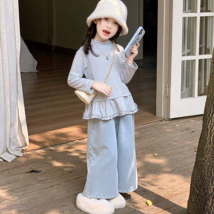 【90-140】ストレートワイドデニム