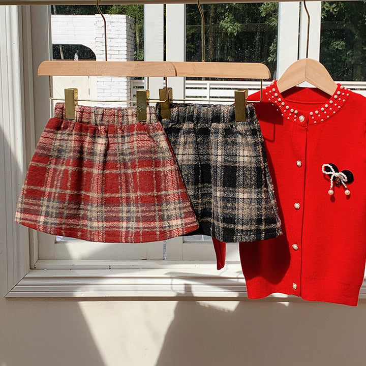 【90-150】チェック柄ミニスカート