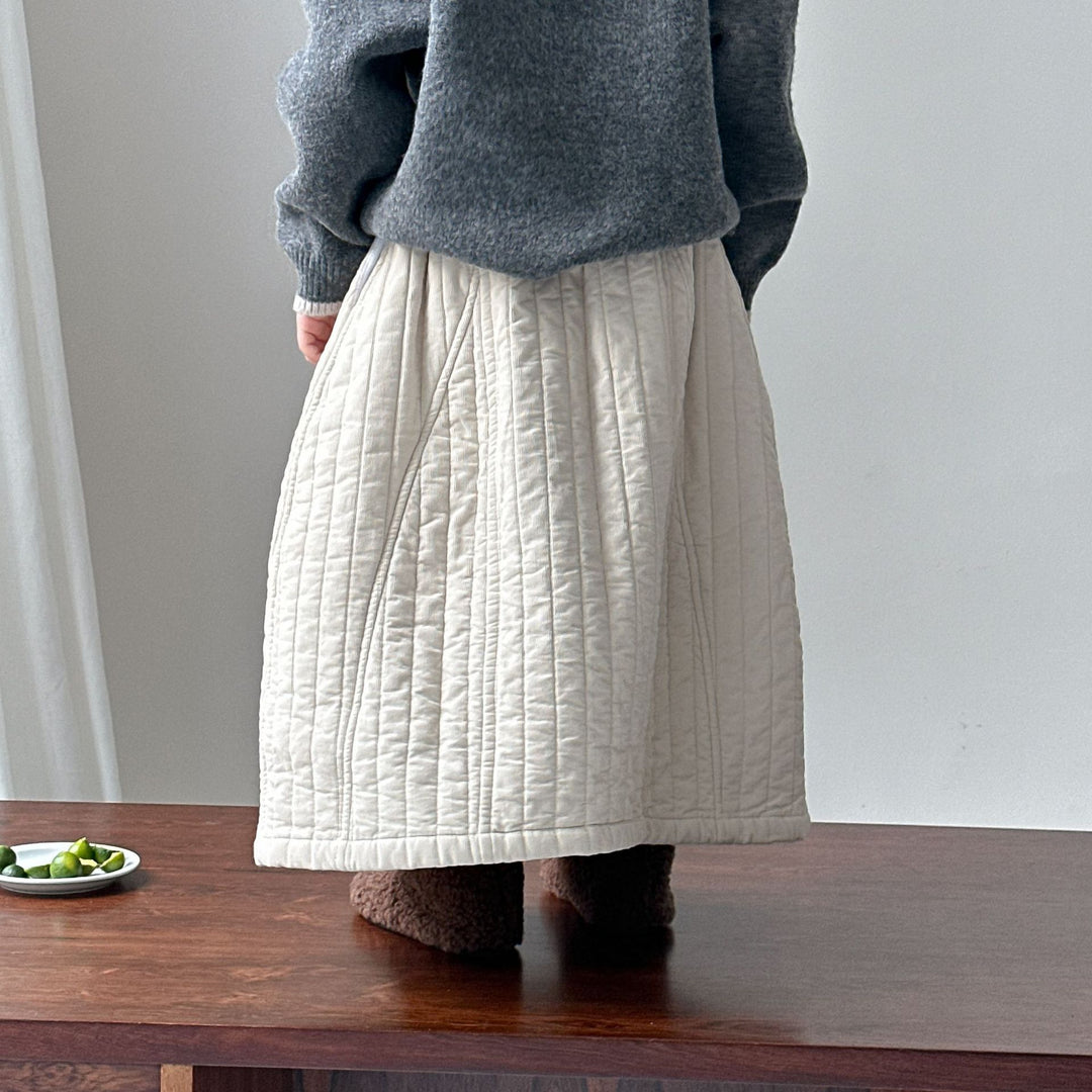 【90-150】キルティングロングスカート