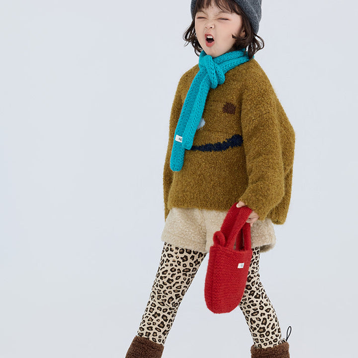 【90-150】レオパード柄あったかレギンス