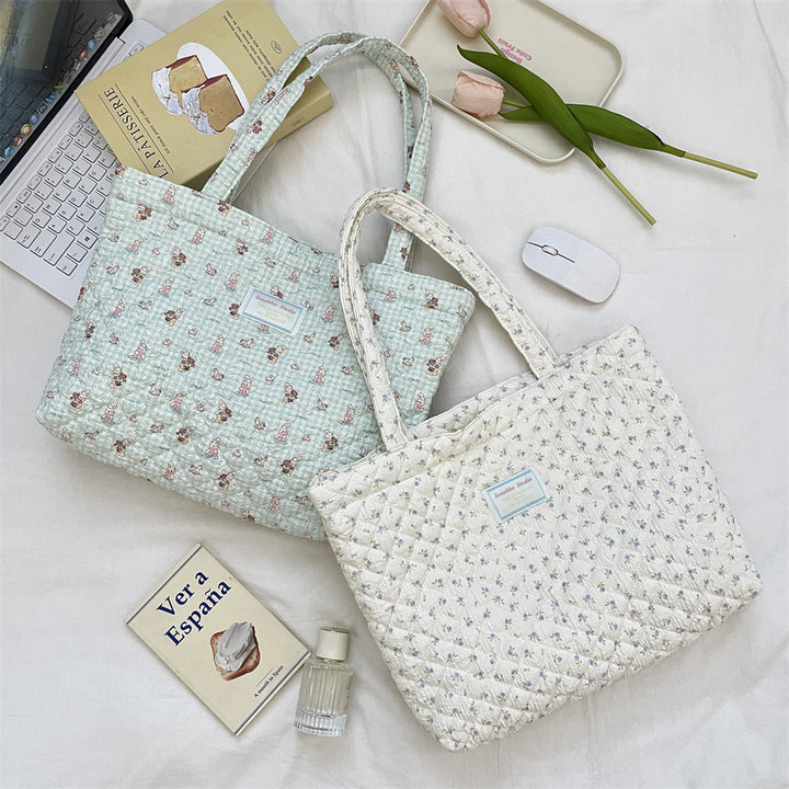 パターンプリントキルティングバッグ