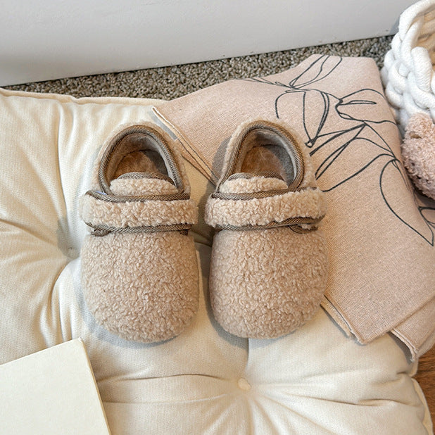 【13.5-21.0】ワンベルトボアシューズ