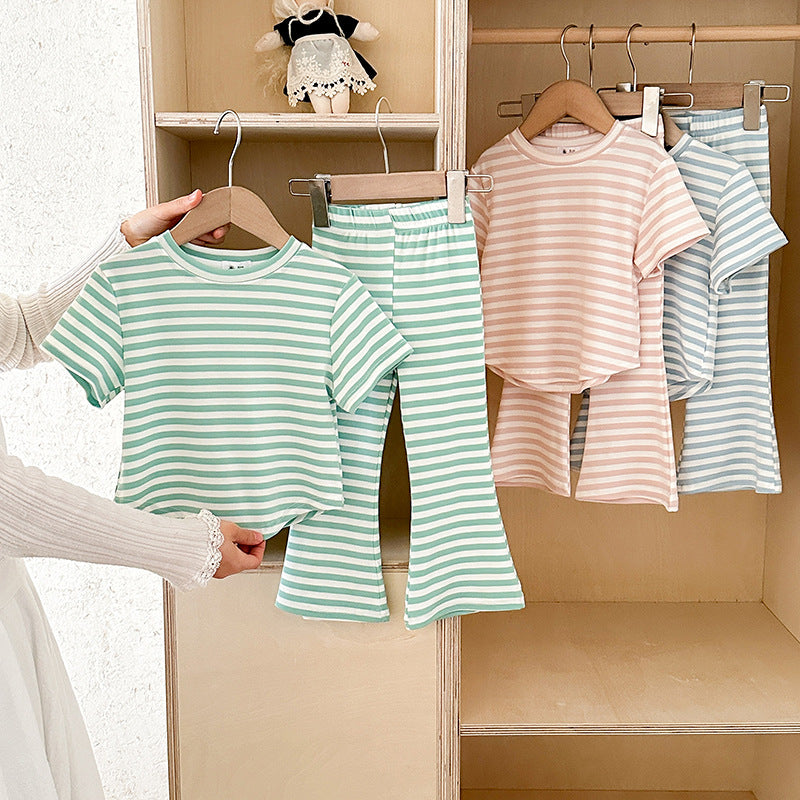 【90-140】ボーダー柄セットアップ