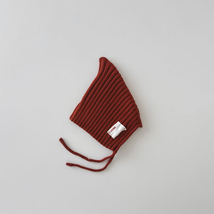 【42-49cm】あご紐付きリブニット帽