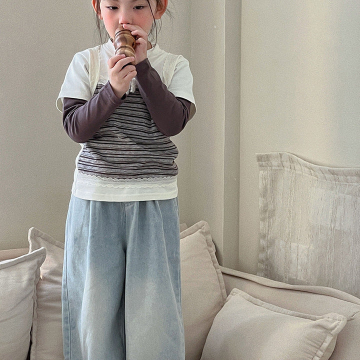 【90-140】キャミレイヤード風Tシャツ