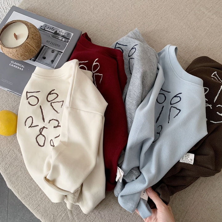 【90-140】ナンバー刺繍トレーナー