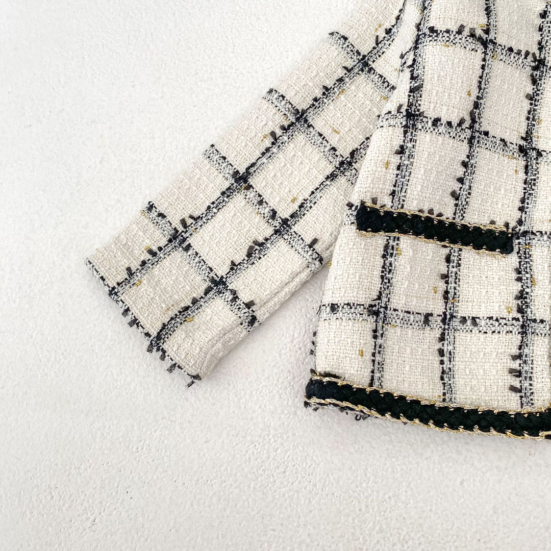 【73-100】ツイード風カーディガン