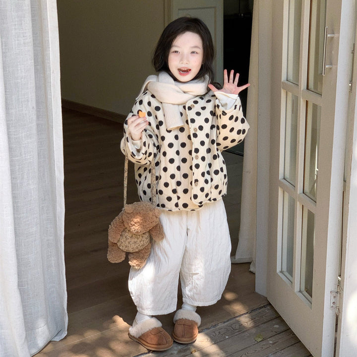 【90-140】Vネックドット柄ジャケット