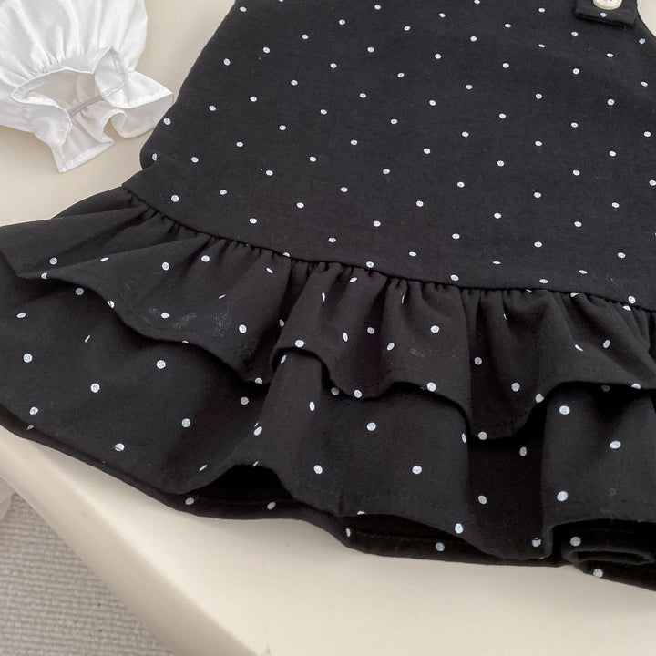 【73-120】ドット柄サロペットスカート