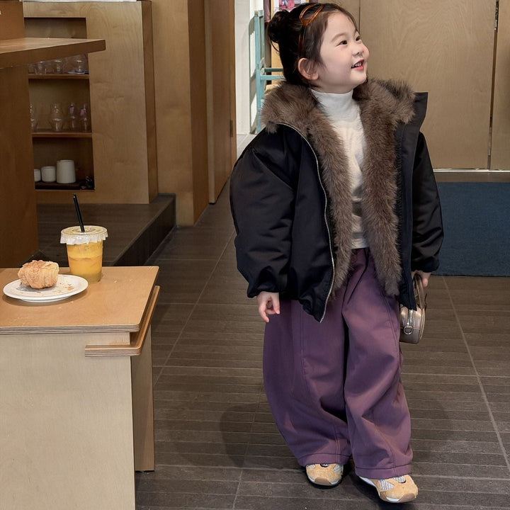 【90-140】あったかワイドパンツ