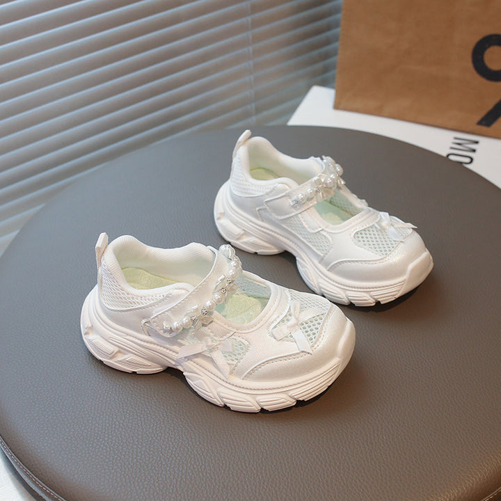 【16.5-22.0】デコラティブデザインメッシュシューズ