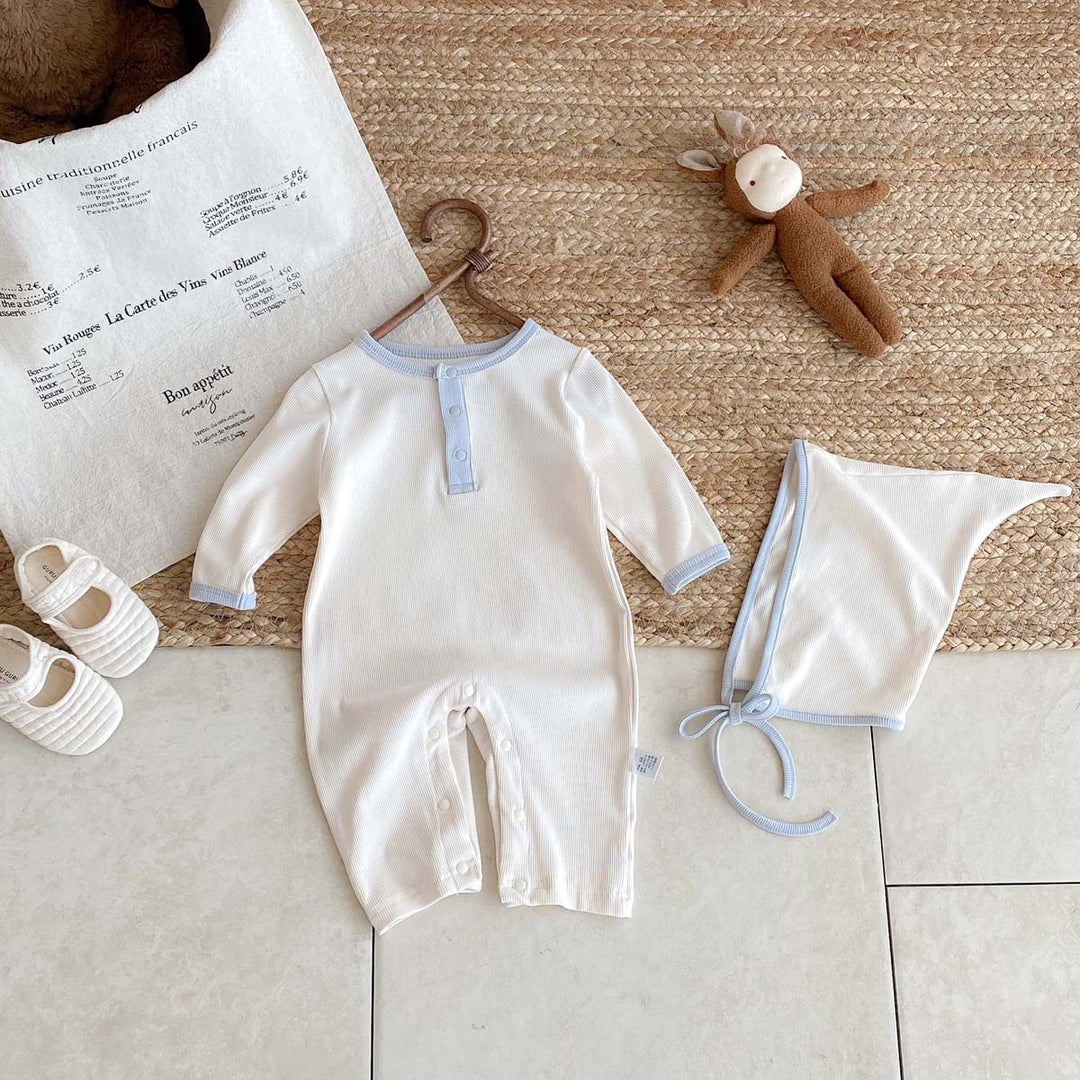 【73-90】帽子付き長袖ロンパース